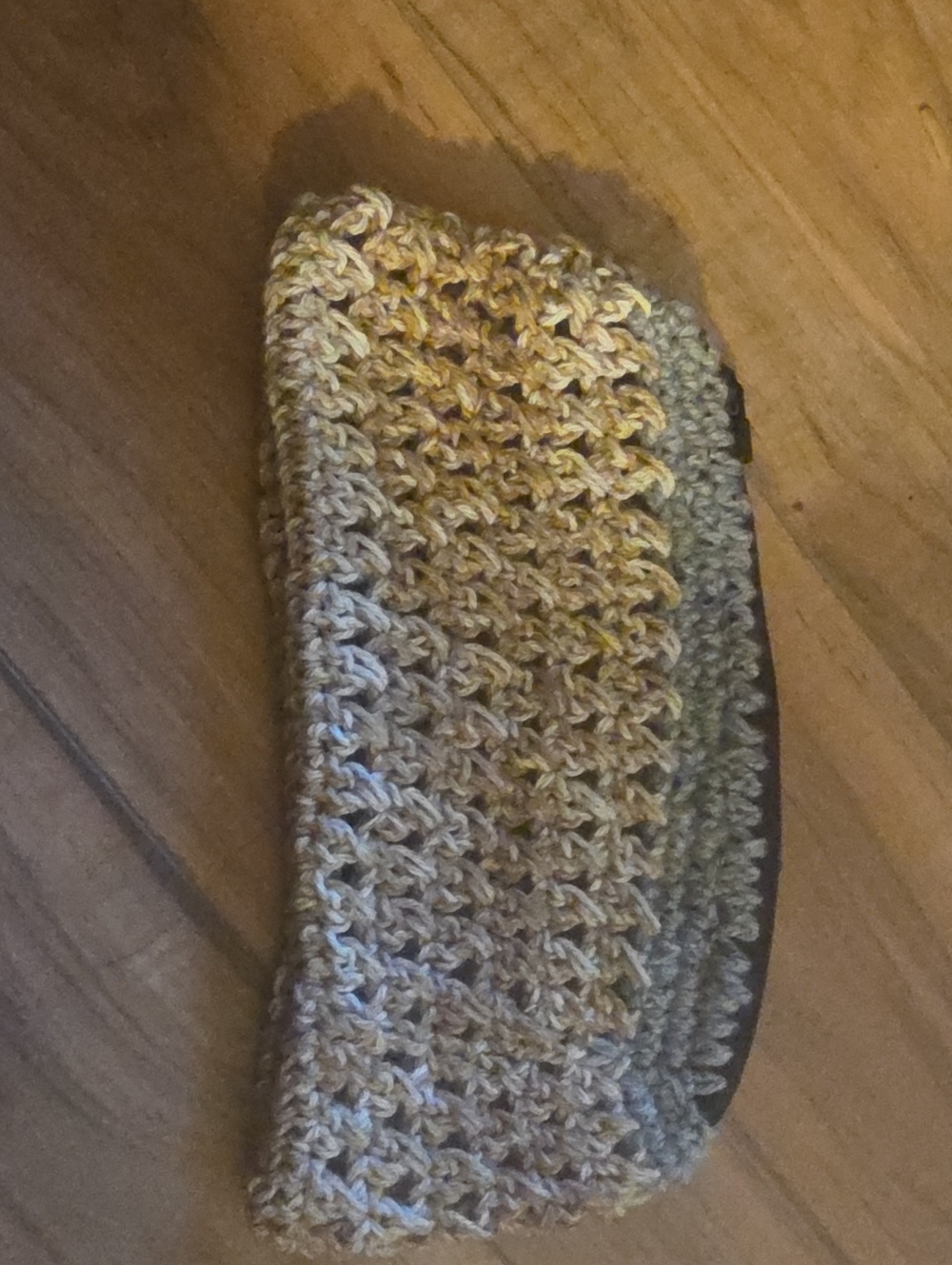 Neutral Crochet Knit Trunk Pouch - Gray & Cream